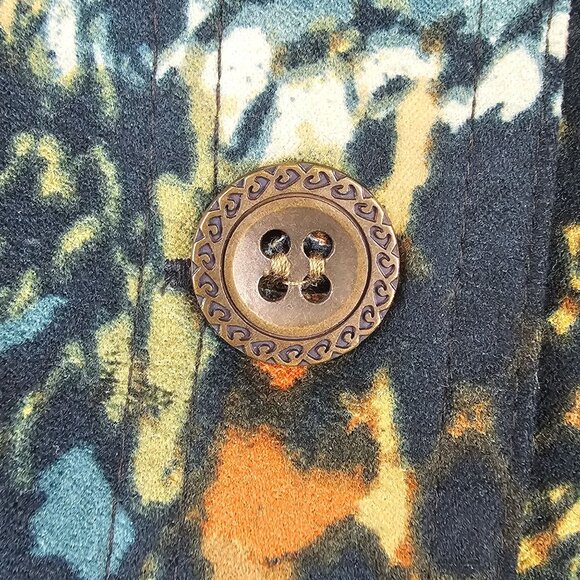 Womens Western Rustic Abstract Modern Chic Boutique Autumn Earthy Shirt Petite M - Picture 11 of 14